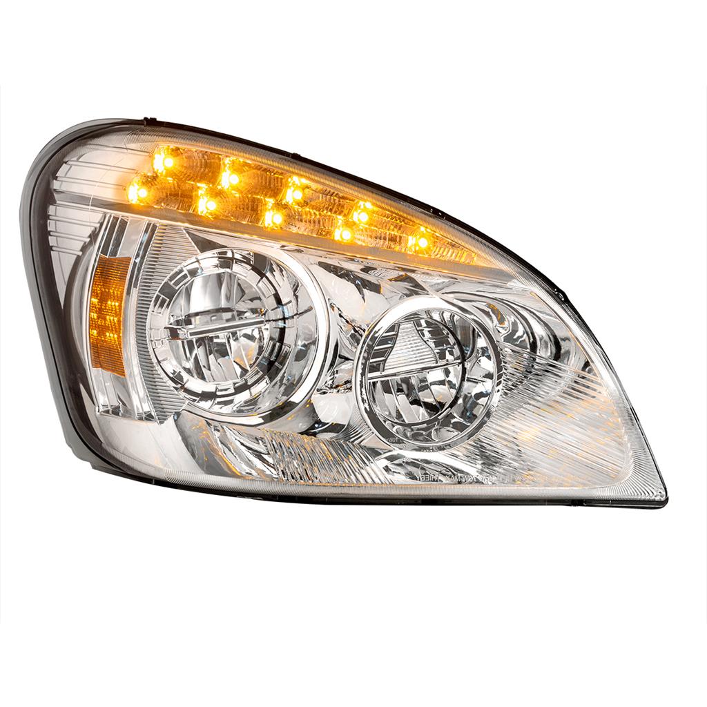 Chrome LED Headlight For 2008-2017 Freightliner Cascadia Driver & Passenger