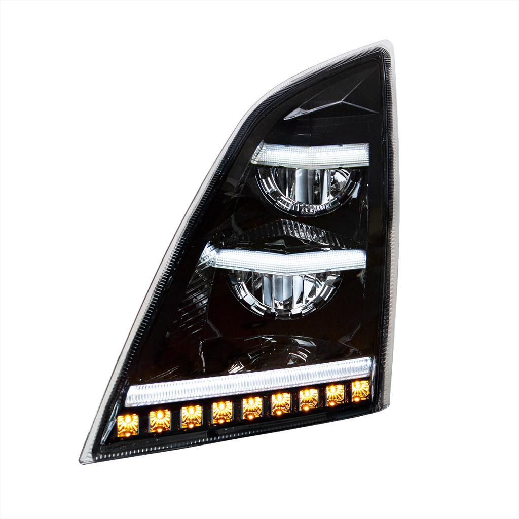 (2) LED Headlights Fits Volvo VNL 2018-23 W/Sequential LED Signal. RH & LH