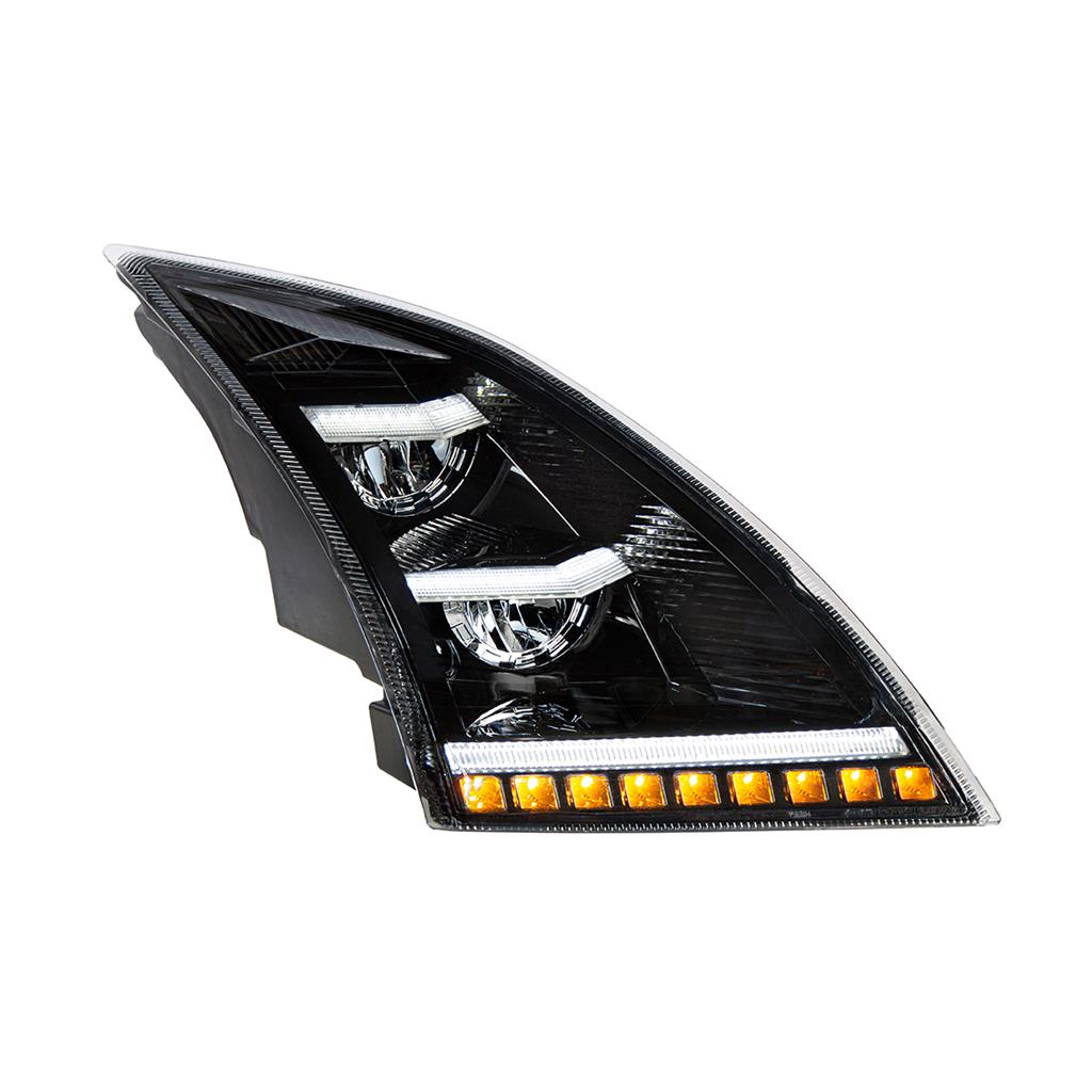 (2) LED Headlights Fits Volvo VNL 2018-23 W/Sequential LED Signal. RH & LH