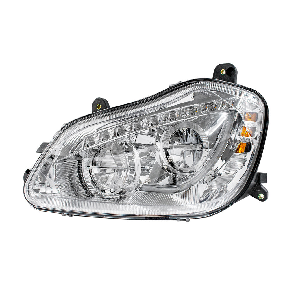 Chrome LED Headlights fits Fits Kenworth T680 2013-21 Driver & Passenger