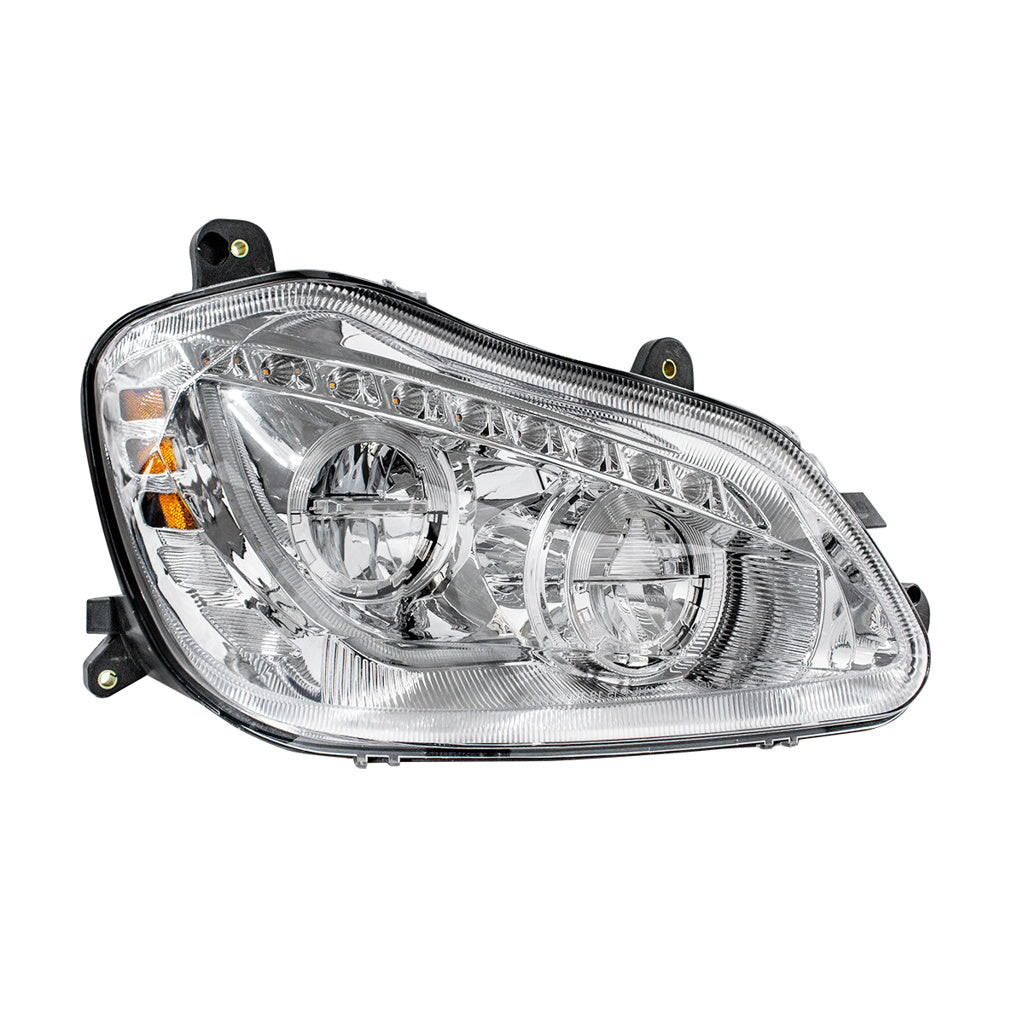 Chrome LED Headlights fits Fits Kenworth T680 2013-21 Driver & Passenger