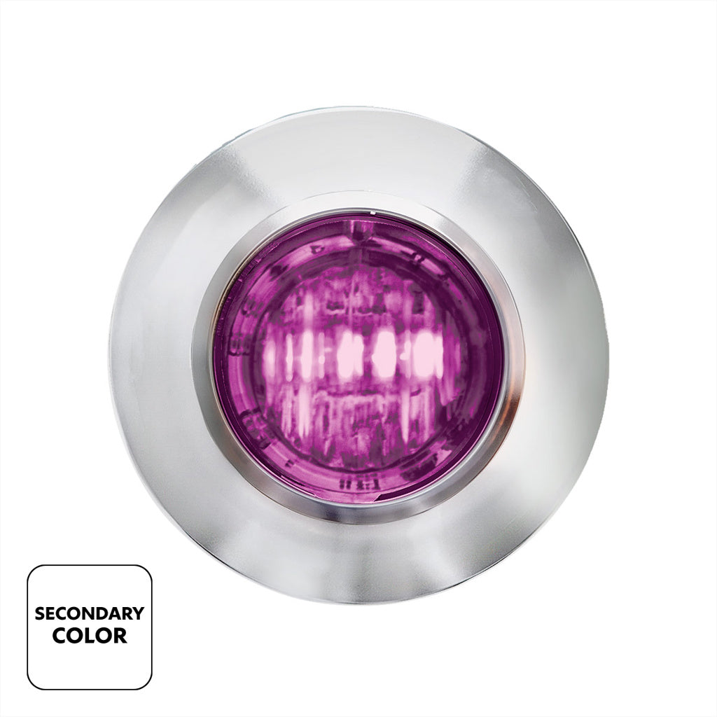 2 LED 3/4" Round Dual Color Amber Marker to Purple Auxiliary Light