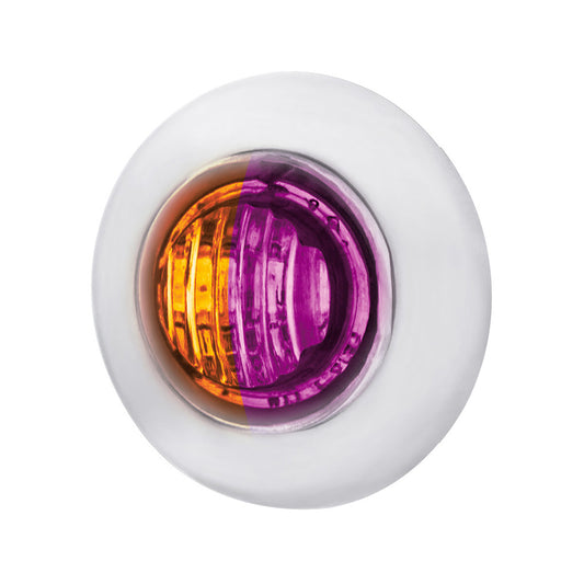 2 LED 3/4" Round Dual Color Amber Marker to Purple Auxiliary Light