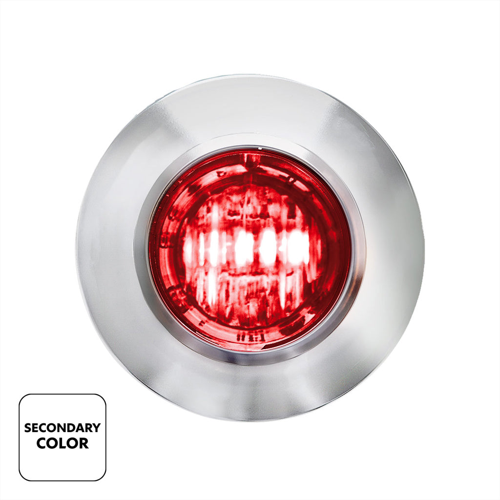 2 LED 3/4" Round Dual Color Amber Marker to Red Auxiliary Light
