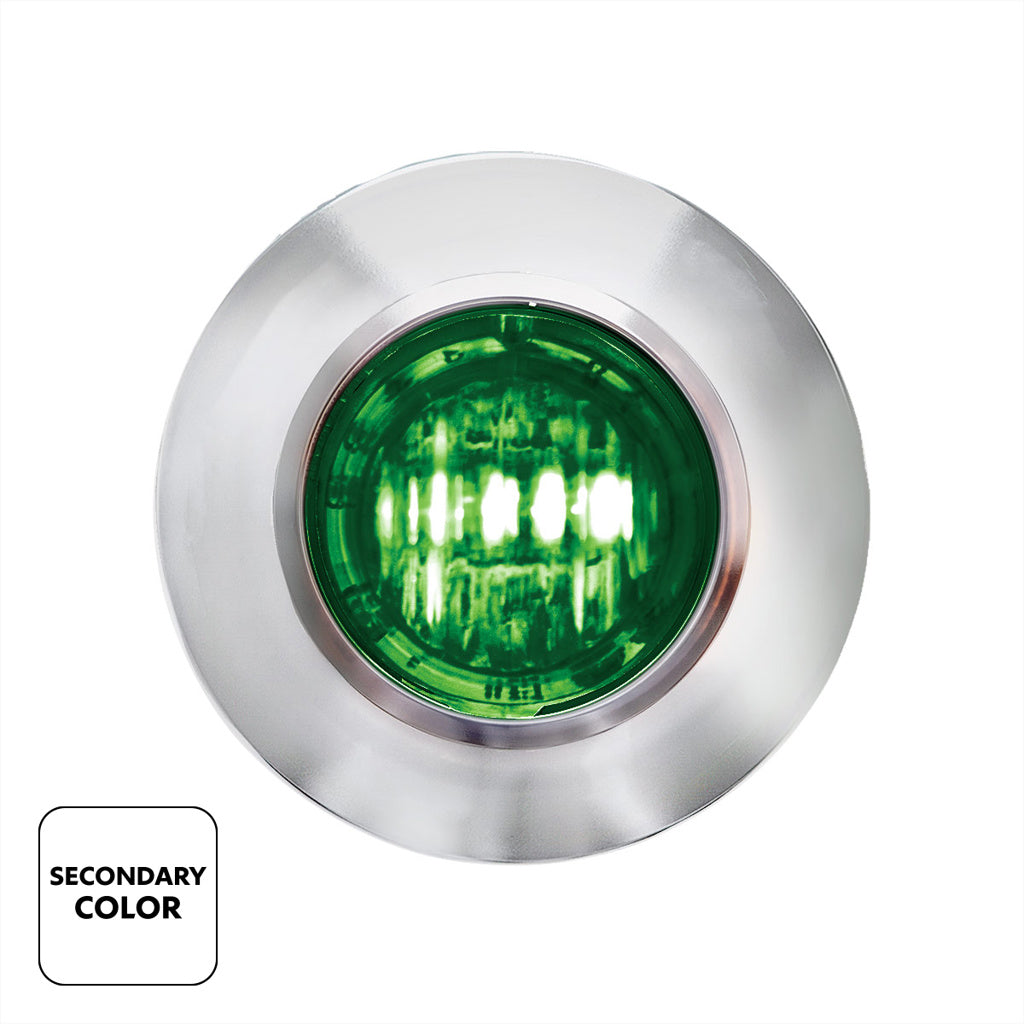 2 LED 3/4" Round Dual Color Red Marker to Green Auxiliary Light