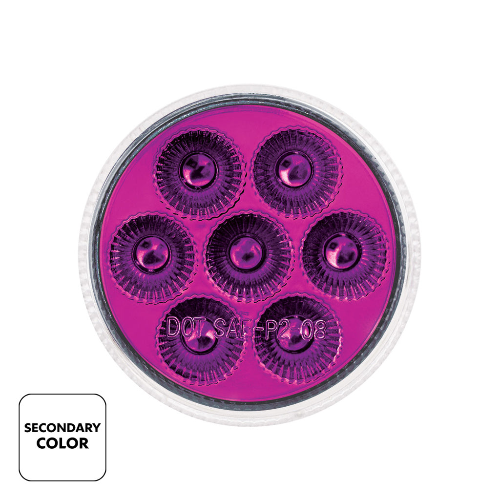 7 LED 2" Round Dual Color Amber Marker to Purple Auxiliary Light