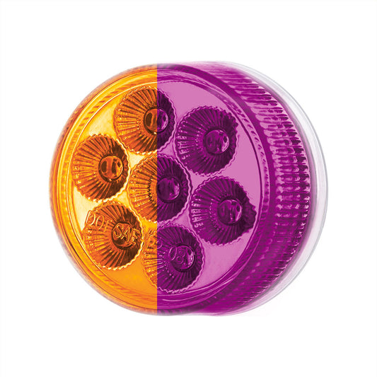 7 LED 2" Round Dual Color Amber Marker to Purple Auxiliary Light