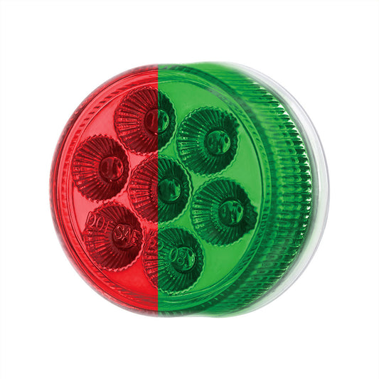 7 LED 2" Round Dual Color Red Marker to Green Auxiliary Light