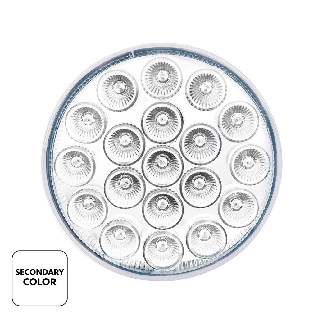 19 LED 4" Round Dual Color Red Stop Turn Taillight to White Auxiliary