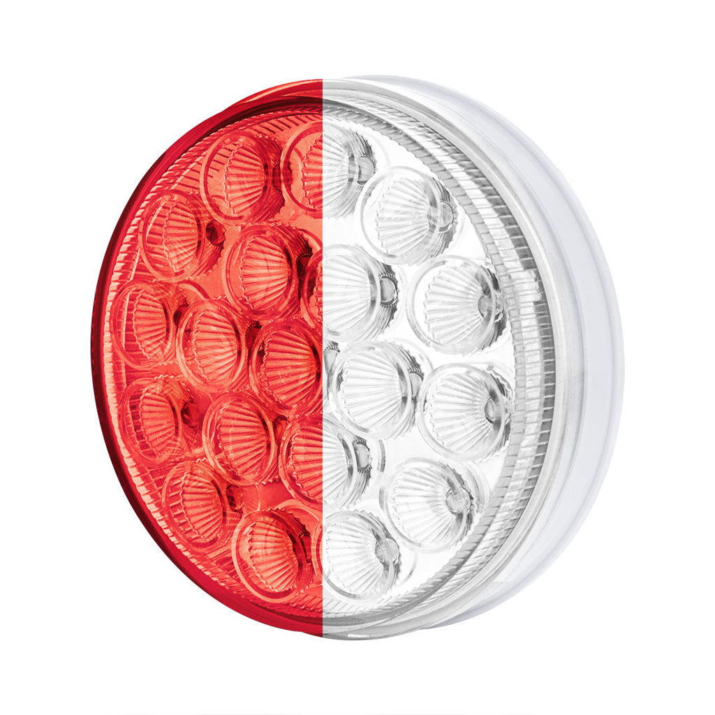 19 LED 4" Round Dual Color Red Stop Turn Taillight to White Auxiliary