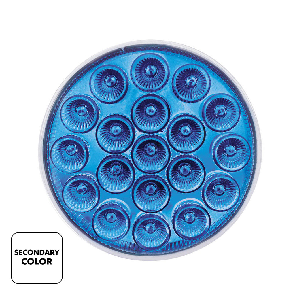 19 LED 4" Round Dual Color Color Amber Turn to Blue Auxiliary
