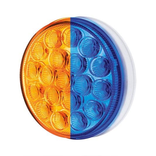19 LED 4" Round Dual Color Color Amber Turn to Blue Auxiliary
