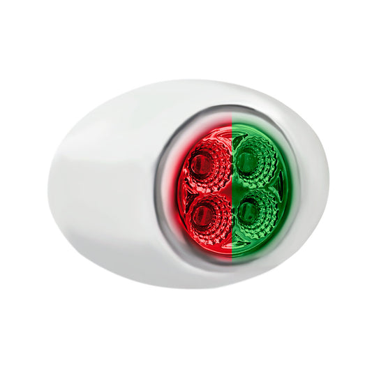 4 LED Mini Oval Dual Color Red Marker to Green Auxiliary Light W/Clear Lens
