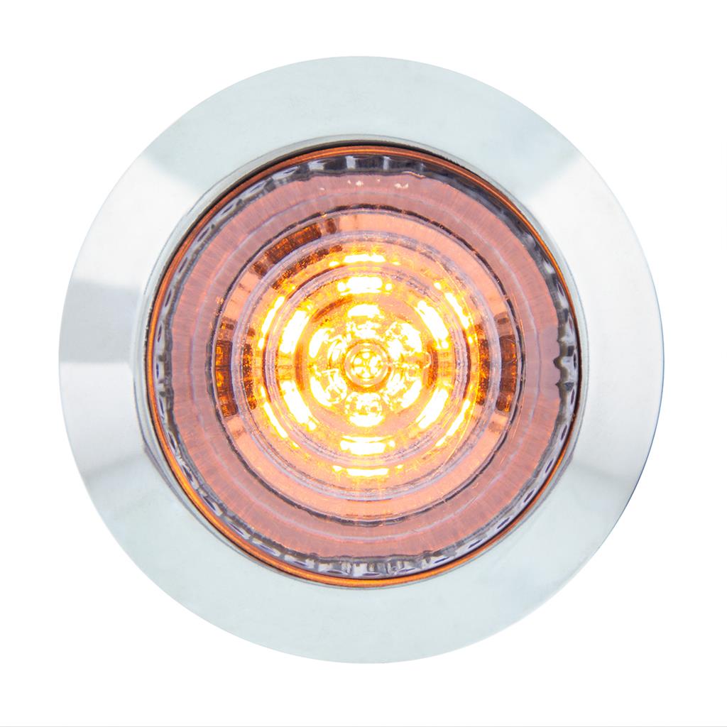 6 LED 1-1/4" Dual Function Light (Combo Clearance/Turn)-Amber LED/Clear Lens