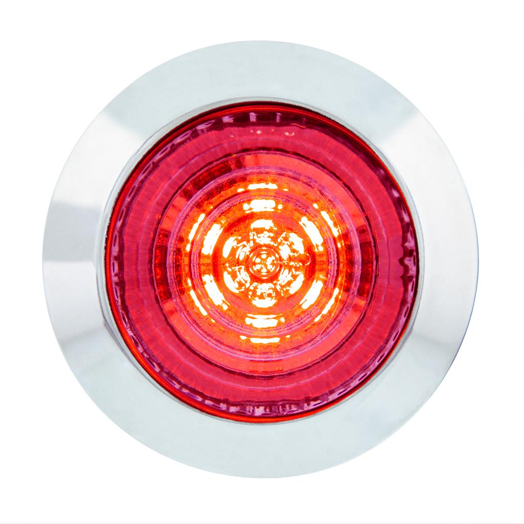 6 LED 1-1/4" Dual Function Light (Combo Clearance/Turn)-Red LED/Clear Lens