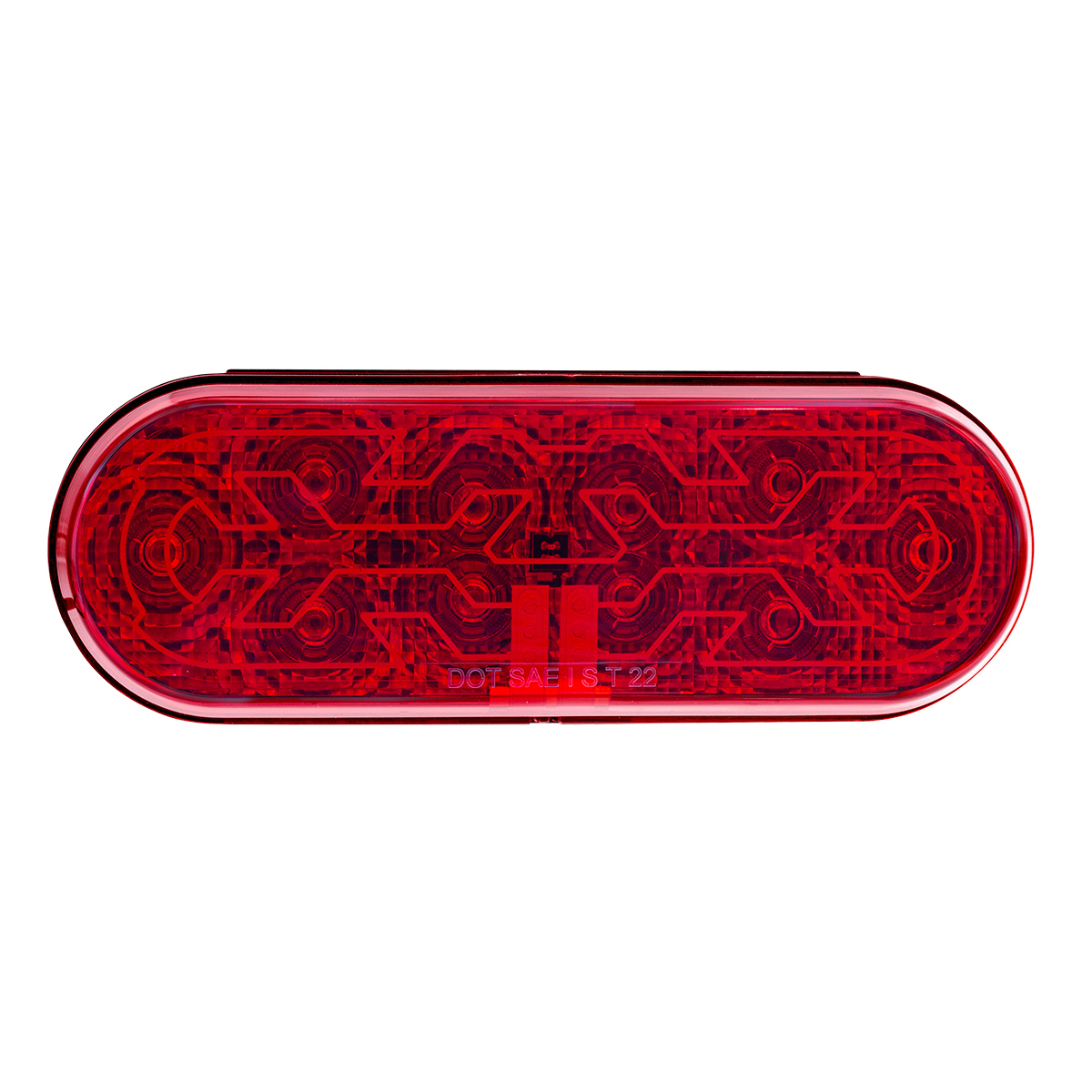 10 LED 6" Oval Light (Stop, Turn & Tail) With Heated Lens - Red LED/Red Lens