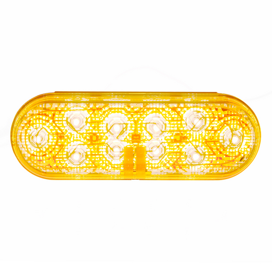 10 LED 6" Oval Light (Turn Signal) With Heated Lens - Amber LED/Amber Lens