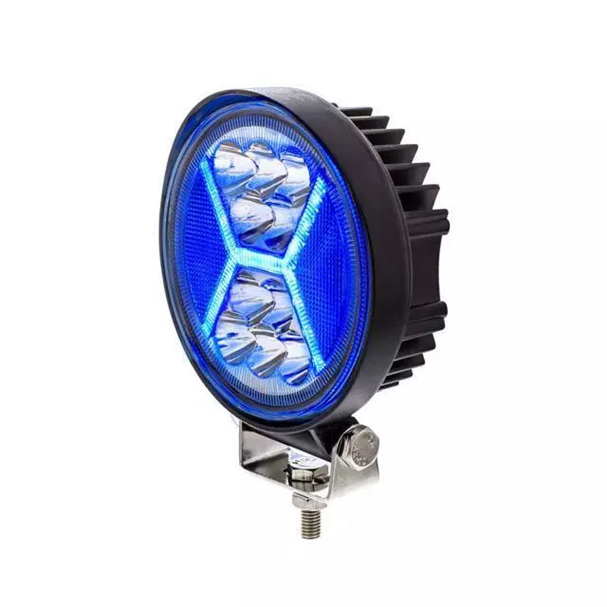 4.5" 24 LED High Power 5200 Lumen Off Road Light W/15 LED Blue "X" Light Guide