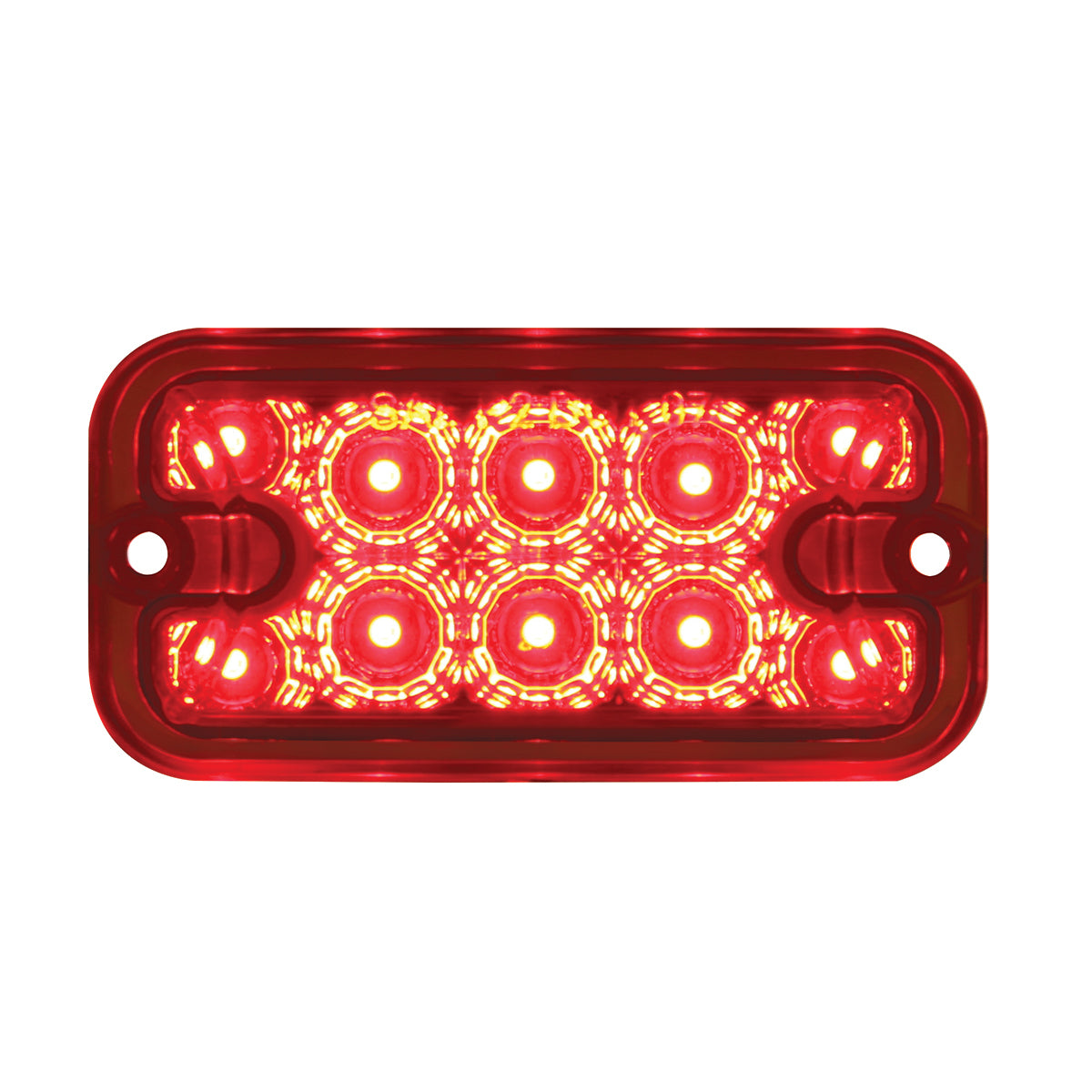 (1) 10 LED Dual Function Reflector Rectangular Light - Red LED/Red Lens