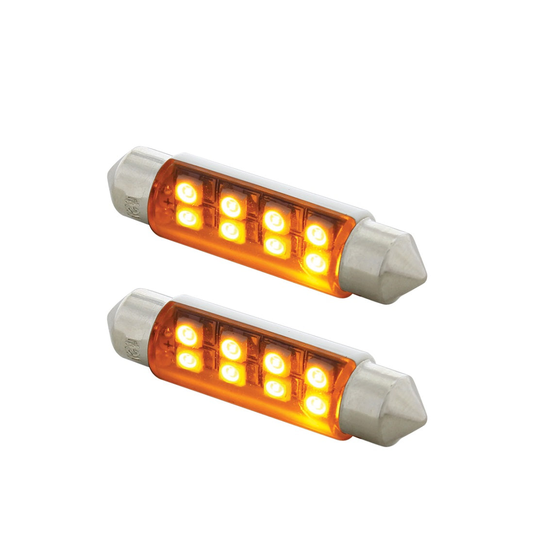 2 Pack Festoon Amber 8 SMD High Power LED 211-2 Light Bulb Interior Dome Light