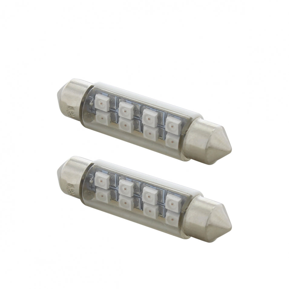 2 Pack Festoon White 8 SMD High Power LED 211-2 Light Bulb Interior Dome Light