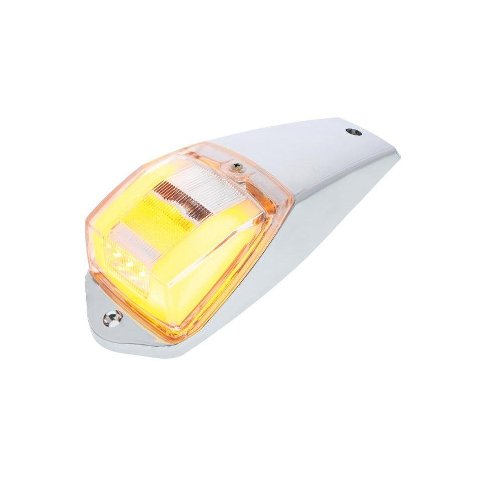 (1) 24 LED "GLO" Grakon 5000 Style Cab Light. Amber LED/Clear Lens KW W900 T800