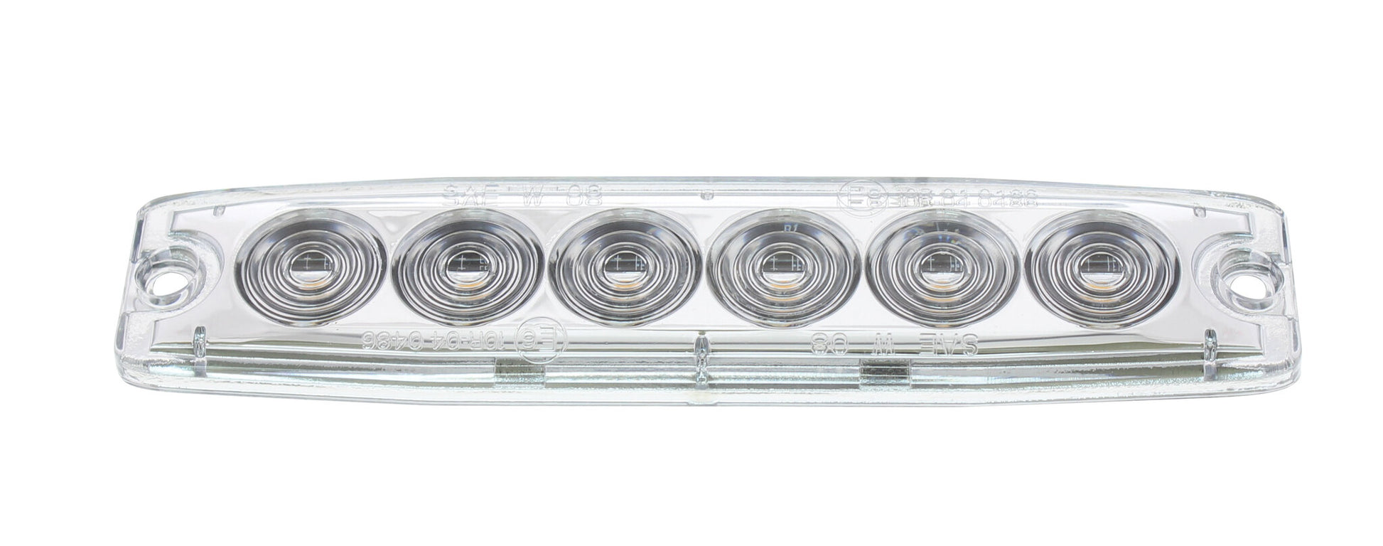 6 High Power LED Super Thin Warning Light - White LED/Clear Lens