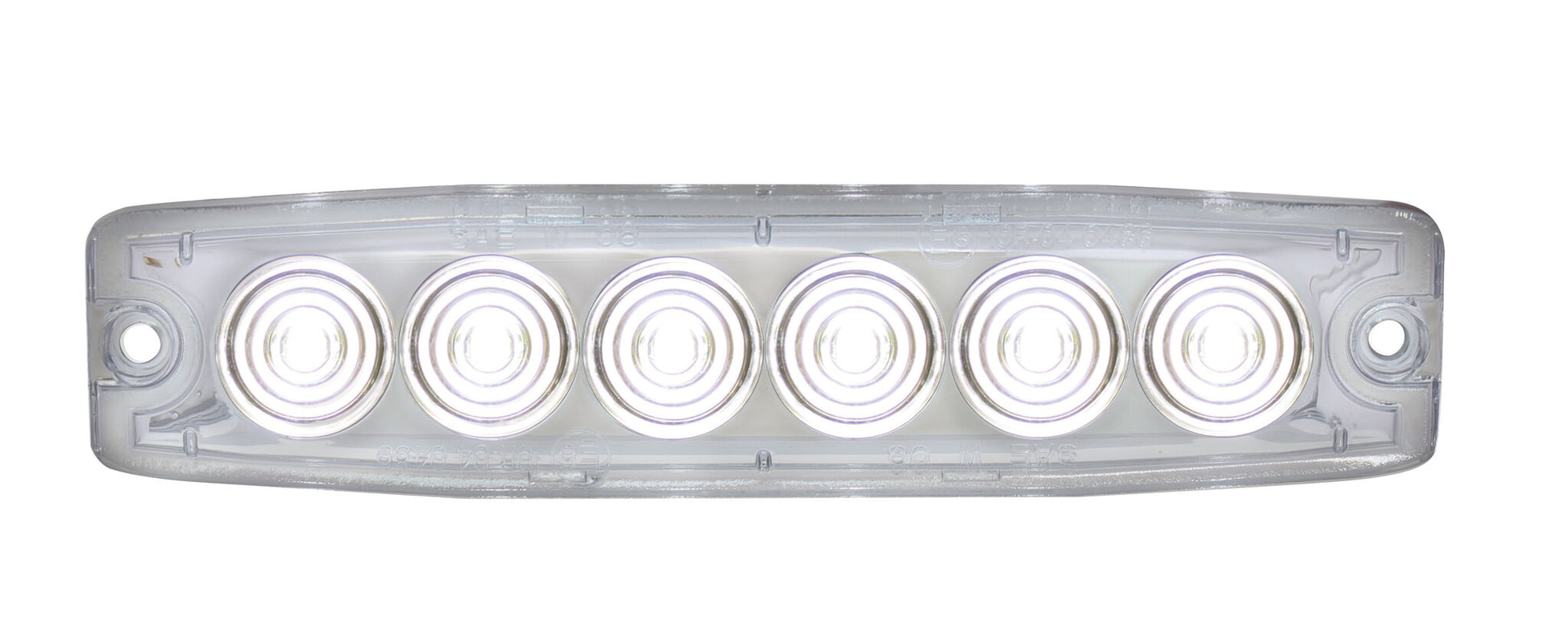 6 High Power LED Super Thin Warning Light - White LED/Clear Lens