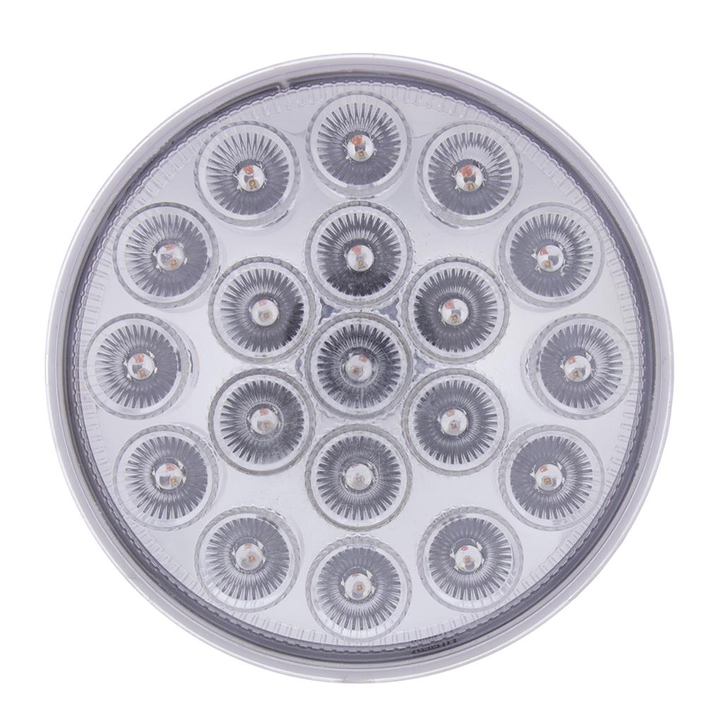 19 LED 4" Round Red Dual Color (Stop, Turn, Tail) W/Amber Strobe Warning Light