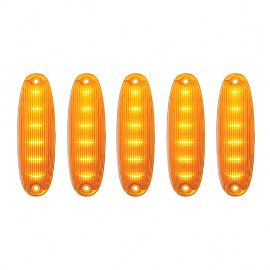 6 LED Cab Lights for 2008-2017 Freightliner Cascadia - Amber LED/Amber Lens