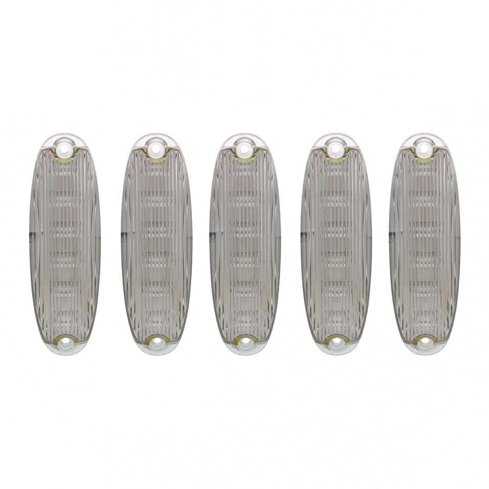 6 LED Cab Lights for 2008-2017 Freightliner Cascadia - Amber LED/Clear Lens