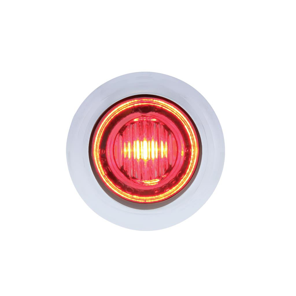 3/4" Round Combo Amber / Red LED Clearance Marker Light / Stainless Steel Bezel