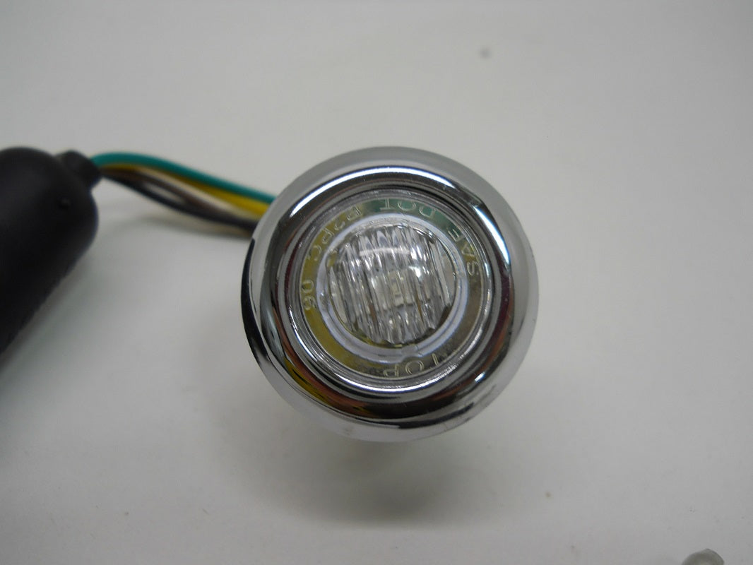 3/4" Round Combo Amber / Red LED Clearance Marker Light / Stainless Steel Bezel