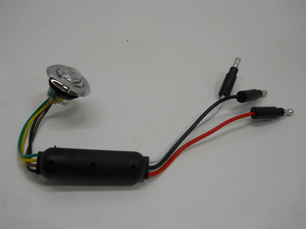 3/4" Round Combo Amber / Red LED Clearance Marker Light / Stainless Steel Bezel