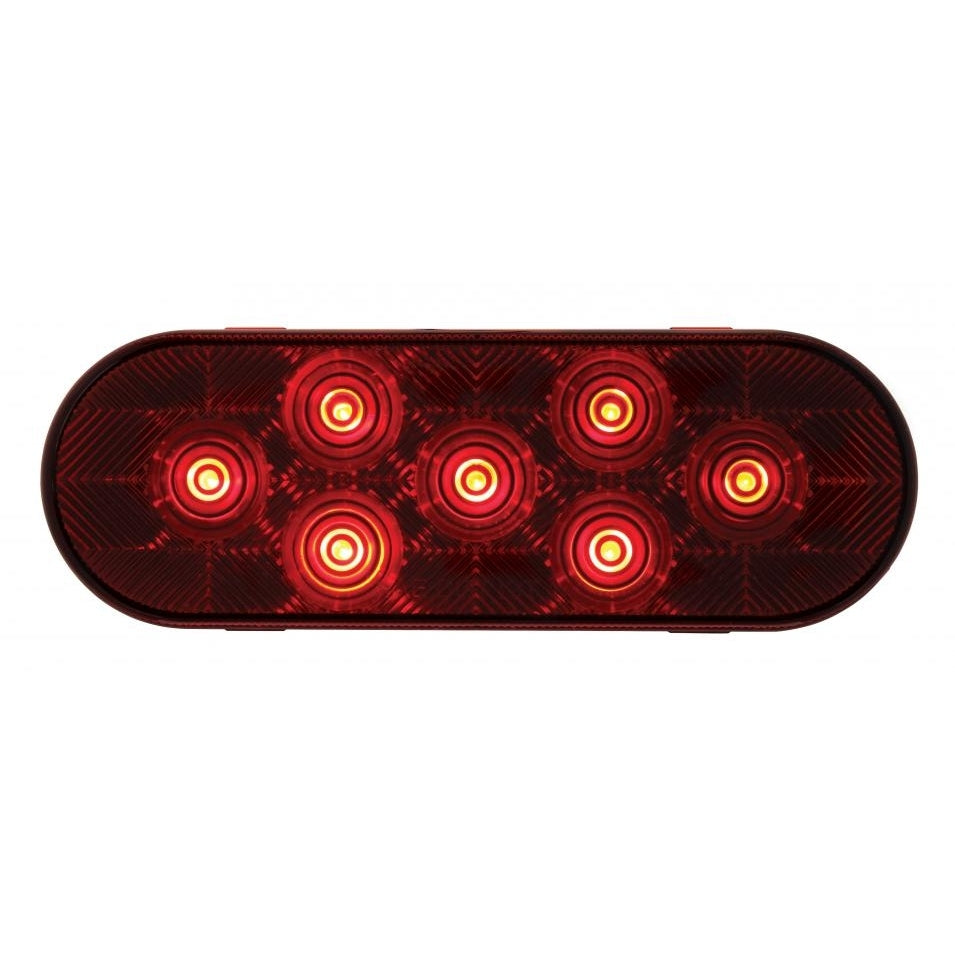 thumbnail image 2 of 6 X Super Bright Red Oval LED Trailer Tail Lights – 6 LED Each, 12V – Stop/Turn/Brake & Side Marker For Trucks 2 of 6
