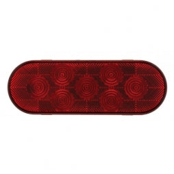 Red 7 LED 6" Oval Trailer Truck Stop Turn Brake Tail Light Red Lens