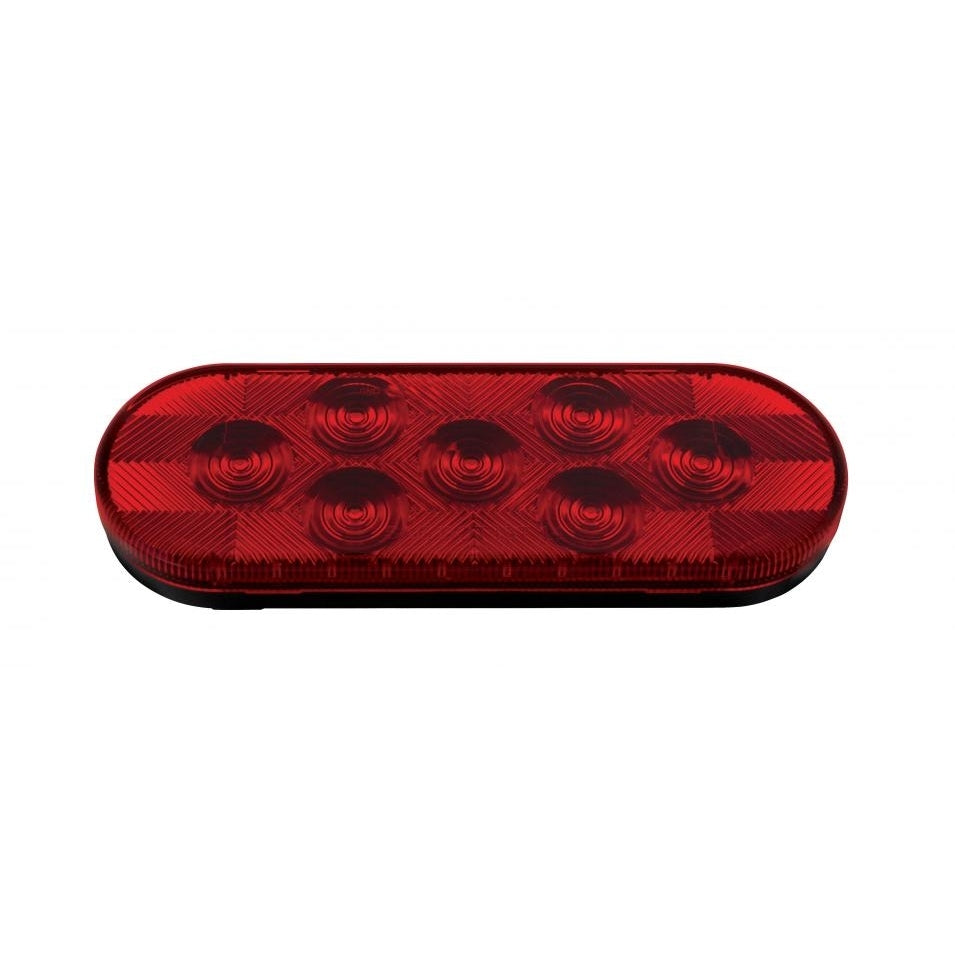 Red 7 LED 6" Oval Trailer Truck Stop Turn Brake Tail Light Red Lens