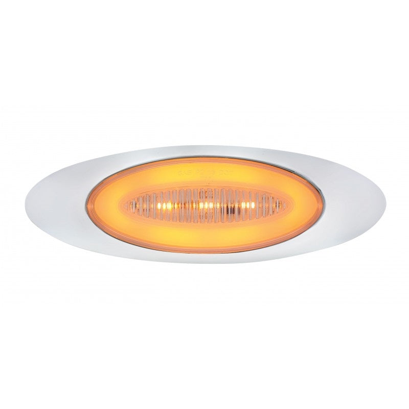 Clear Amber 13 LED Glo Halo Truck Trailer Side Marker Clearance Lights / Bezel