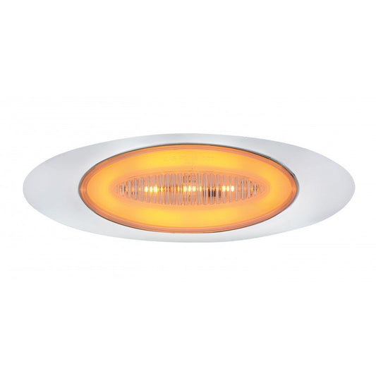 Clear Amber 13 LED Glo Halo Truck Trailer Side Marker Clearance Lights / Bezel