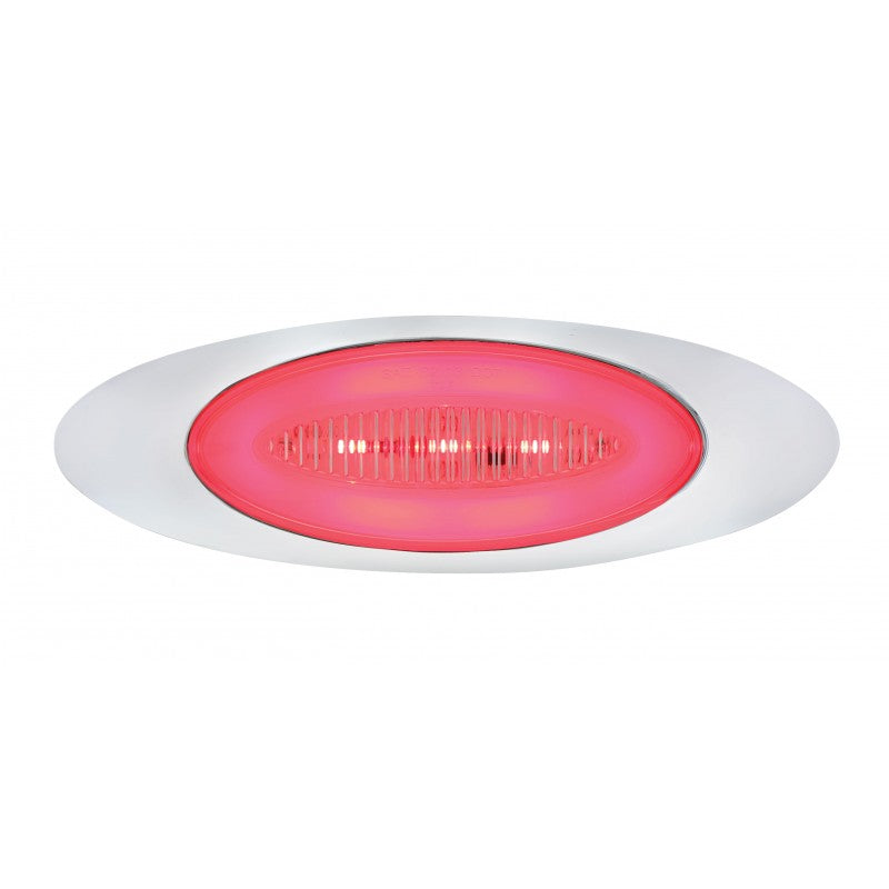 Clear Red 13 LED Glo Halo Truck Trailer Side Marker Clearance Lights / Bezel