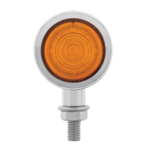 (2) Chrome Metal Bullet 9 LED Amber Harley Bike Motorcycle Turn Signal Lights