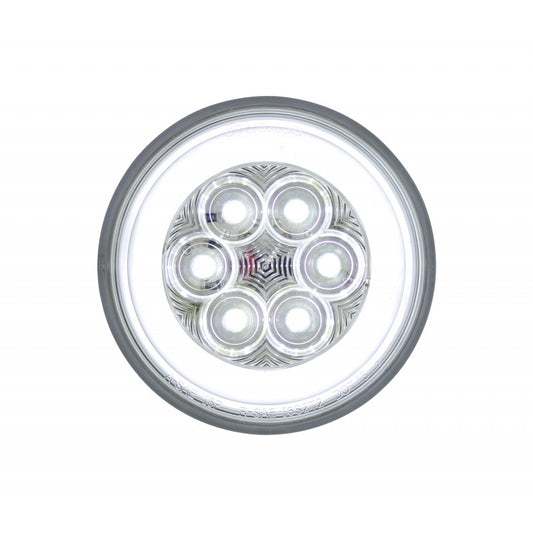 (2) 4" Round Clear White " Halo " 21 LED Reverse Back Up Utility Light Kits