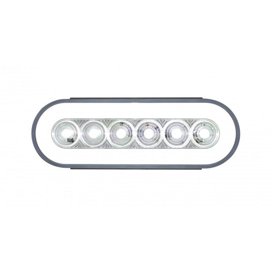 (2) 6" Oval Clear White " Halo " 22 LED Reverse Back Up Utility Light Kits