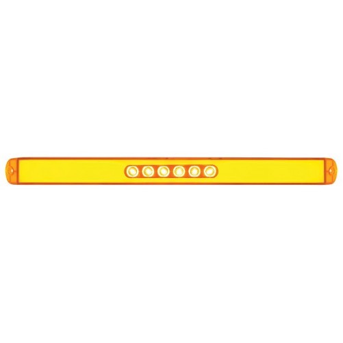 (2) " GLO BAR " Amber 28 LED 17" Trailer Truck Marker Turn Signal Lights /Chrome