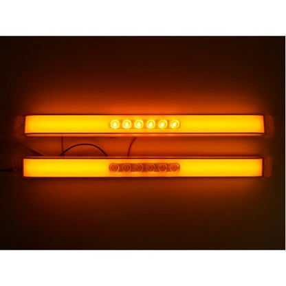 (2) " GLO BAR " Clear Amber 28 LED 17" Trailer Marker Turn Signal Lights /Chrome