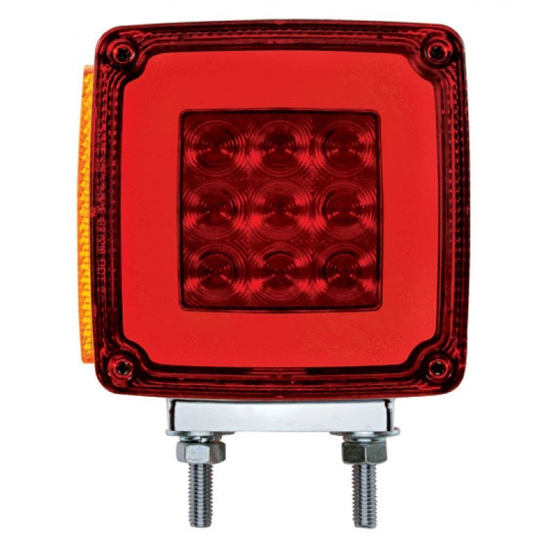 (2) 59 LED Red Amber Halo Glow Side Marker Turn Signal Semi Truck Fender Lights
