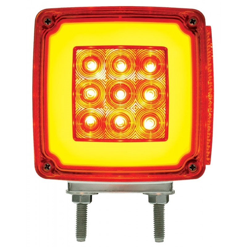 (2) 59 LED Red Amber Halo Glow Side Marker Turn Signal Semi Truck Fender Lights
