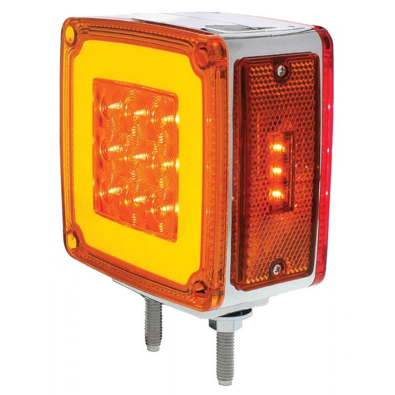 (2) 59 LED Red Amber Halo Glow Side Marker Turn Signal Semi Truck Fender Lights
