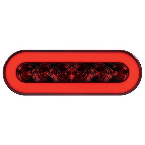 (2) " Halo " Red 22 LED 6" Oval Trailer Truck Stop Turn Brake Tail Light Kits