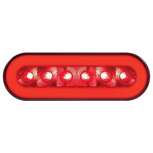 (2) " Halo " Red 22 LED 6" Oval Trailer Truck Stop Turn Brake Tail Light Kits